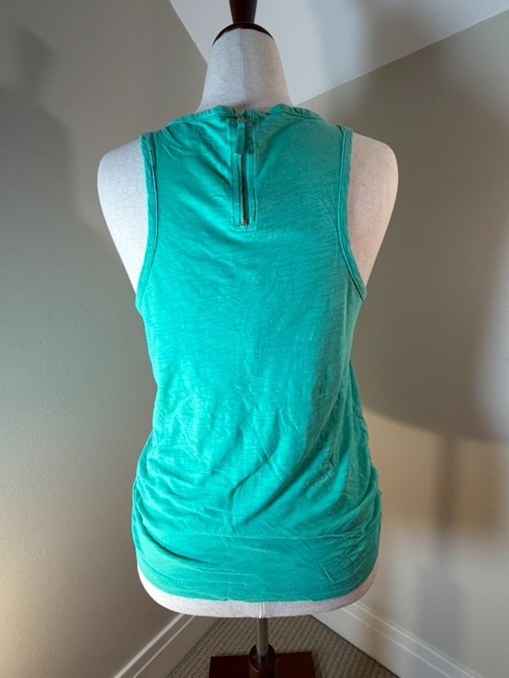 J.Crew Everyday Favorite Tank with Back Zip Detail | Seafoam Green | Size L